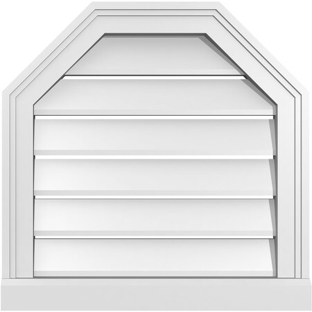 Ekena Millwork Octagonal Top Surface Mount PVC Gable Vent w/ 2"W x 2"P Brickmould Sill Frame, 20"W x 20"H GVPOT20X2003SF